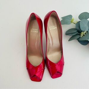 Stuart Weitzman Max Criss Cross Peep Toe Heels